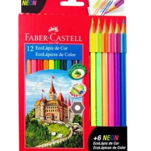 Colores largos triangulares 6 colores neon x 12 und Faber Castell