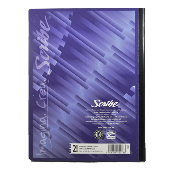 CUADERNO COSIDO COLEGIAL CLASICO 100 HJ BLANCO SCRIBE MNK - Imagen 5